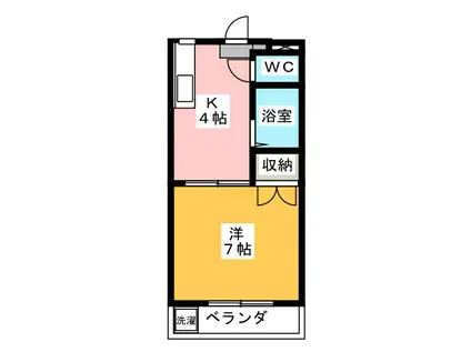 シャンブル高野(1K/2階)の間取り写真