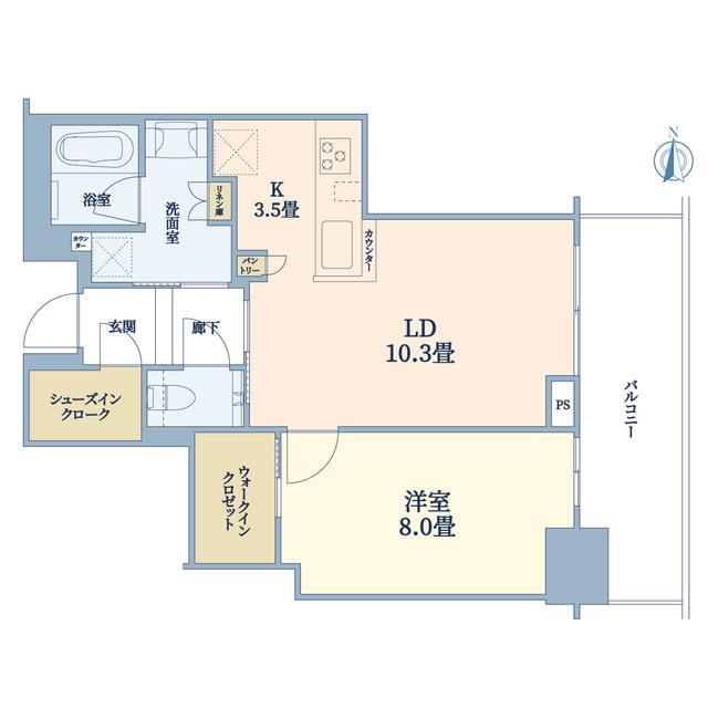 グランドメゾン新梅田タワー THE CLUB RESIDENCE(1LDK/19階)の間取り写真