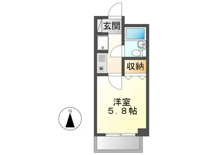 ブリッヂガーデンNAGONO(1K/2階)の間取り写真