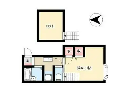 ションテ ファオン大野木(1K/2階)の間取り写真