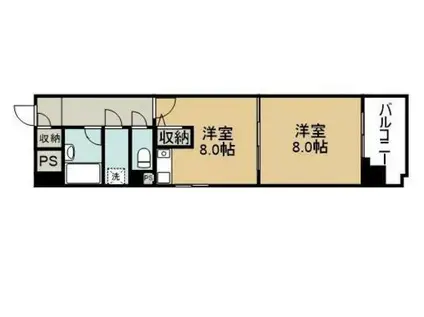 ライオンズマンション倉敷松島(1DK/6階)の間取り写真