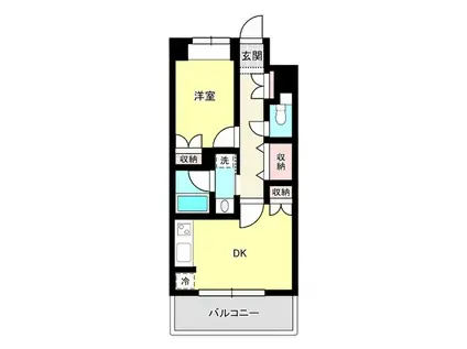 プライムアーバン仙台五橋(1DK/5階)の間取り写真