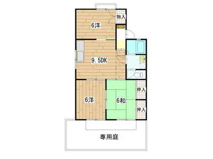 ハイネス松田(3DK/1階)の間取り写真