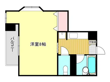 笹の葉ビル(1K/3階)の間取り写真