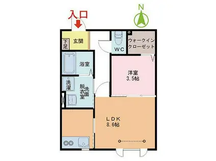 ハイムルーチェ(1LDK/1階)の間取り写真