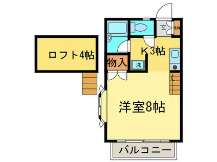 フロムロッジ(1K/2階)の間取り写真