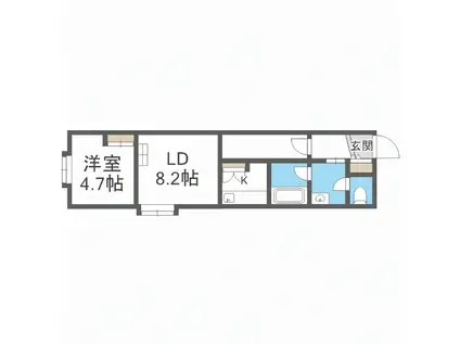 W912(1LDK/3階)の間取り写真