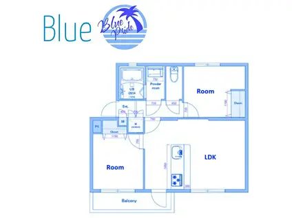 東芝杉田コーポ3号棟(2LDK/3階)の間取り写真