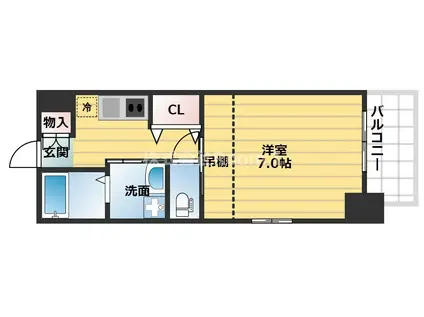 アネスト谷町(1K/8階)の間取り写真