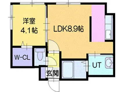 プレミアイスト エヌドット43(1LDK/3階)の間取り写真