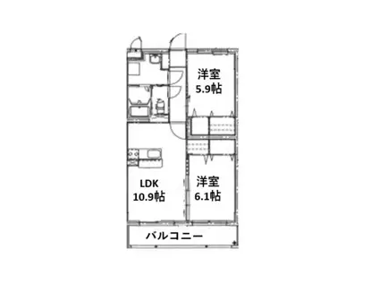 プレジャー希(2LDK/3階)の間取り写真