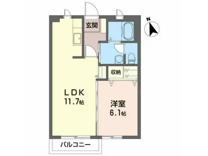 COSMOS IV(1LDK/2階)の間取り写真