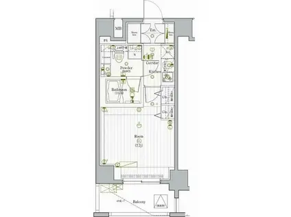 PREMIUM CUBE G駒沢大学(1K/4階)の間取り写真