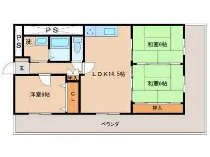 ルネ大津1号棟(3LDK/11階)の間取り写真