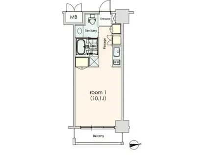 カスタリア芝公園(ワンルーム/5階)の間取り写真