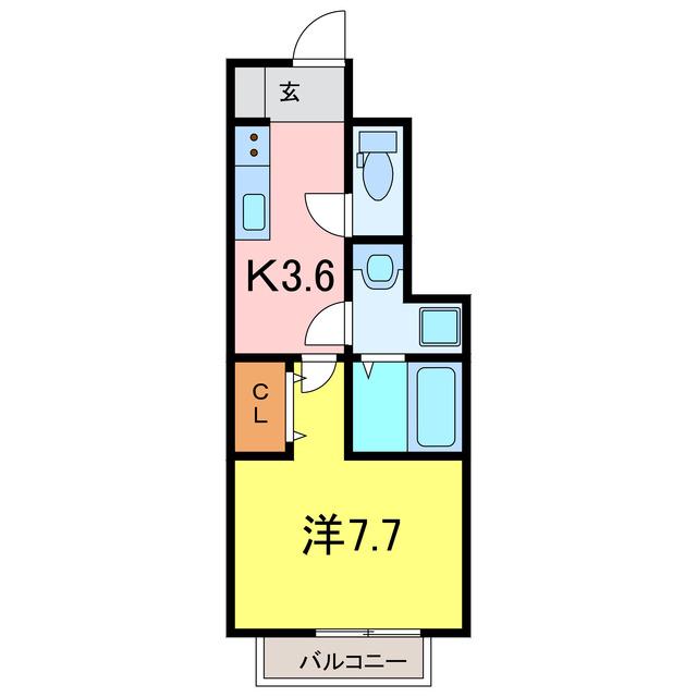 BLUE CUBE 12(1K/1階)の間取り写真