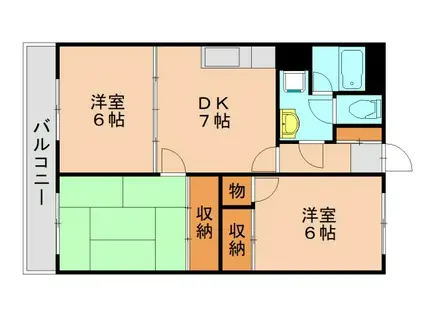 サルドセジュール箱崎駅前(3DK/6階)の間取り写真