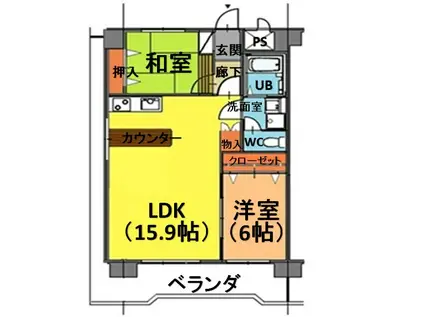 プラザ和光(2LDK/5階)の間取り写真