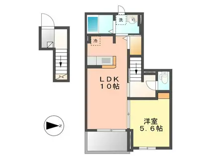 BREZZA(1LDK/2階)の間取り写真