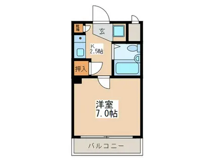 サンパルセ(1K/1階)の間取り写真