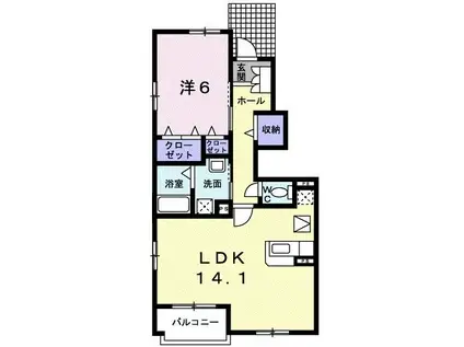 クィーンA(1LDK/1階)の間取り写真