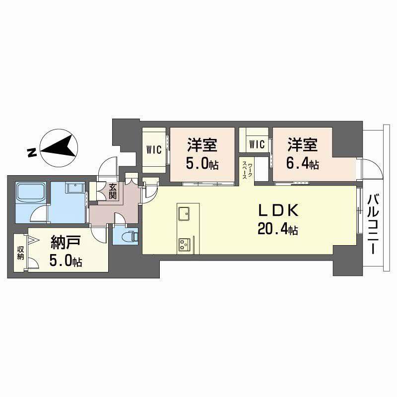 ナナアーク荒町(2SLDK/8階)の間取り写真