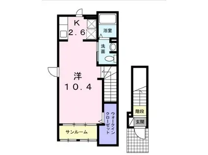 アロー ブルーメン(1K/1階)の間取り写真