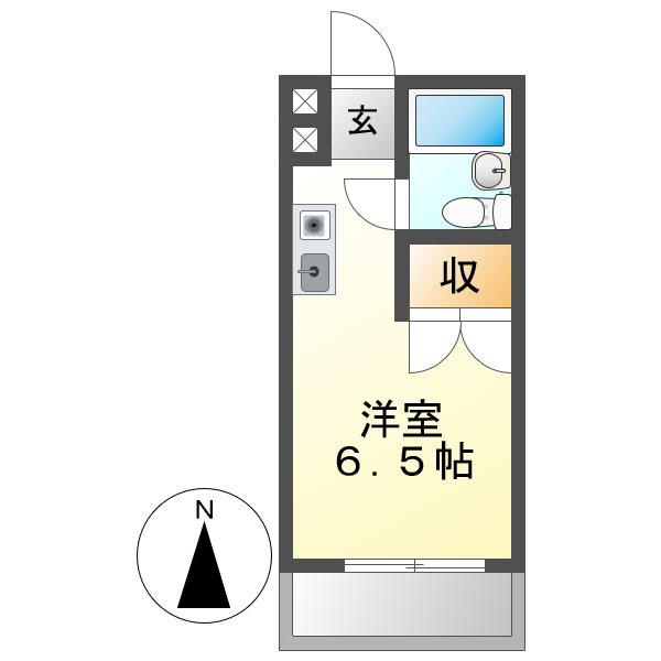 G1ビル浅間町(ワンルーム/5階)の間取り写真