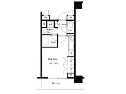 CITY CURRENT大手町(ワンルーム/11階)の間取り写真