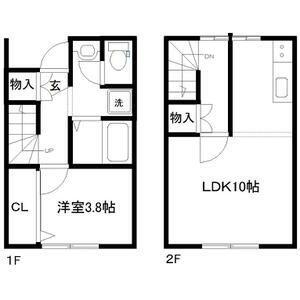 スカイピア(1LDK/1階)の間取り写真
