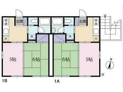 プロスパーハウス(2K/1階)の間取り写真