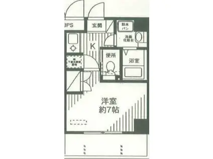 バードパーク谷津(1K/2階)の間取り写真