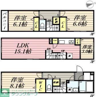 アーバンパーク三鷹(4LDK/3階)の間取り写真
