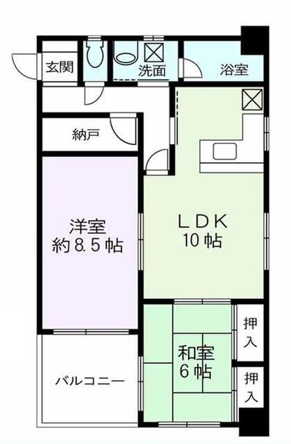 グレースフル相模原(2LDK/2階)の間取り写真