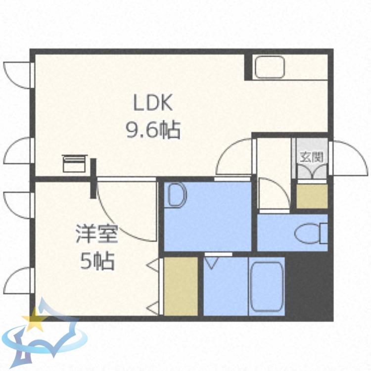 アイビル9(1LDK/3階)の間取り写真