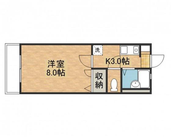 シャルム12(1K/2階)の間取り写真