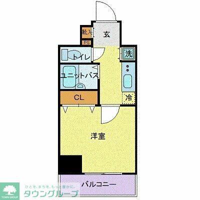 スカイコートヴィーダ五反田ウエスト(1K/6階)の間取り写真