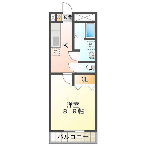 VIGORE KURIMA(1K/4階)の間取り写真