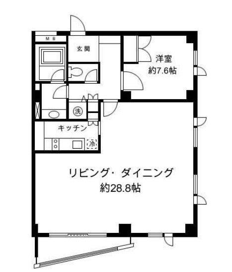 H&M南青山(1LDK/2階)の間取り写真