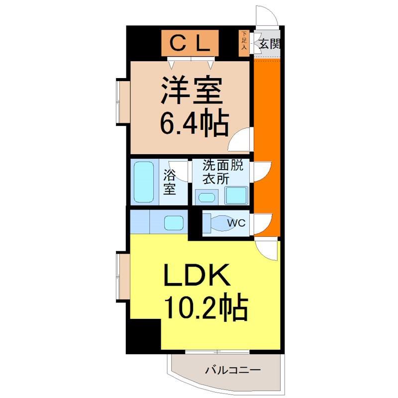 アビタシオン葵(1LDK/9階)の間取り写真