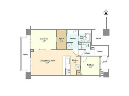 フルハウス学芸大学(2LDK/5階)の間取り写真