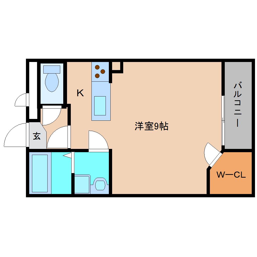 レオネクストエクレール北今市(1K/3階)の間取り写真