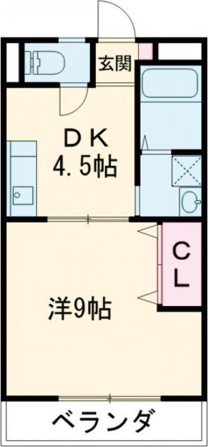 パークアヴェニュー(1DK/2階)の間取り写真