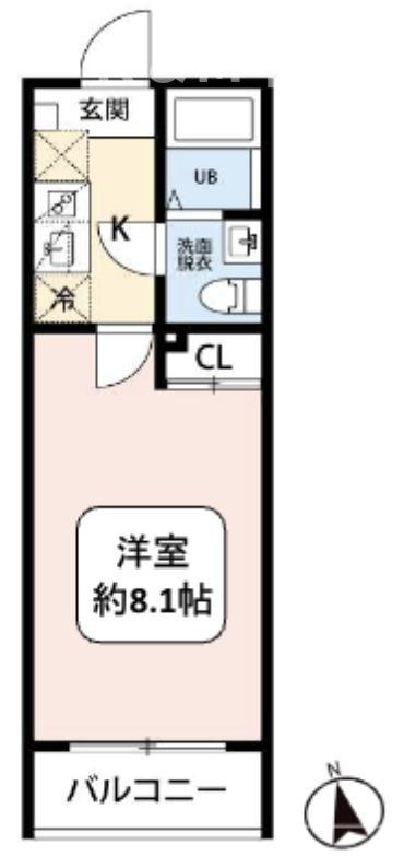 VISTA柏(1K/1階)の間取り写真
