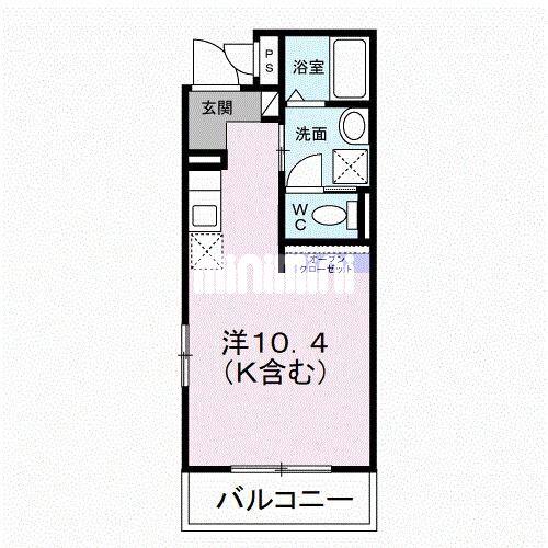 ティアラ ハピネス(ワンルーム/1階)の間取り写真