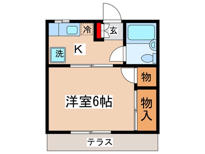 ラ・ベルナ(1K/1階)の間取り写真