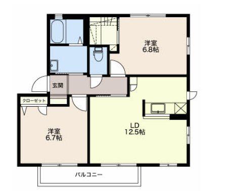 MAST TOWN 出川A(2LDK/1階)の間取り写真