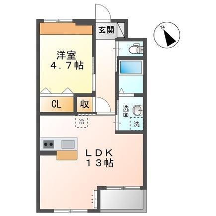 ルミエール(1LDK/2階)の間取り写真