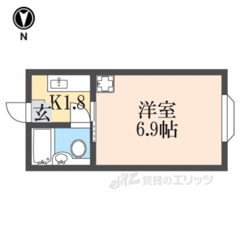 シティライフ高田(1K/1階)の間取り写真