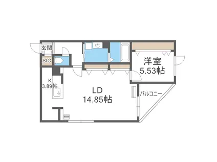 WARMTH INN南4条(1LDK/3階)の間取り写真